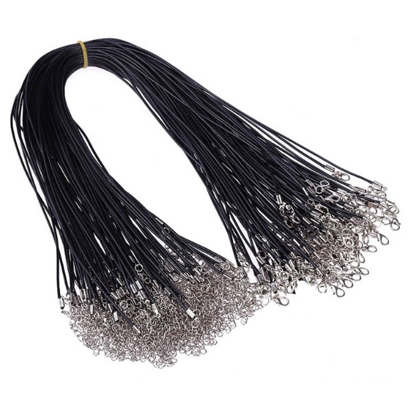Paxcoo 50Pcs 18" Black Waxed Necklace Cord for Jewelry Making - Image 5